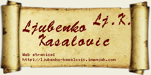 Ljubenko Kasalović vizit kartica